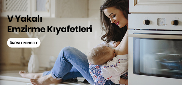 V Yakalı Emzirme Kıyafeti
